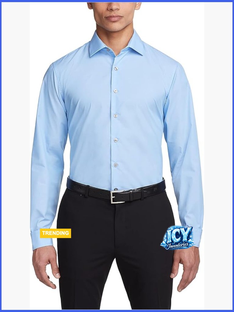 Slim Fit Dress Shirt, Lightweight Cotton-Blend, Machine Washable